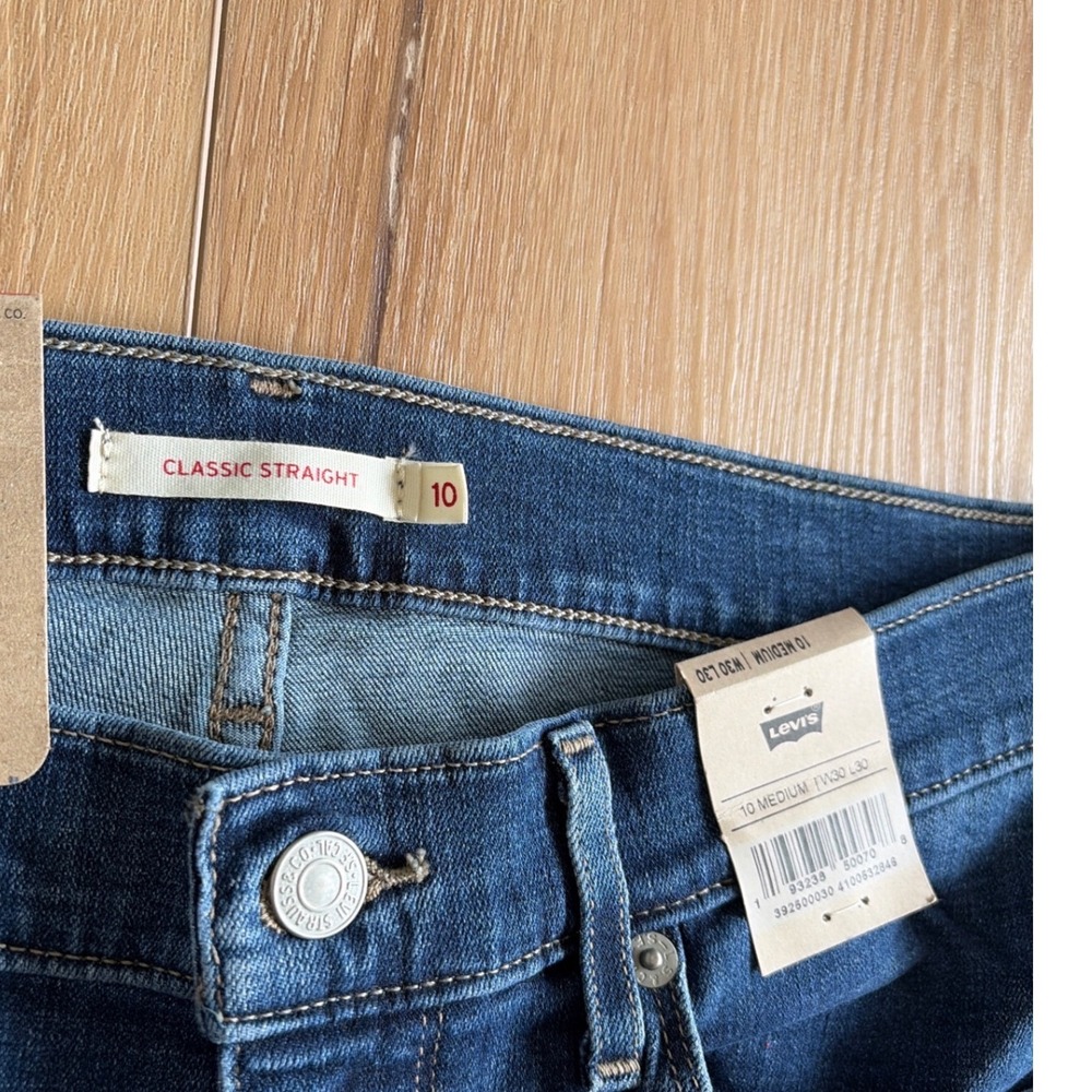 Levis Classic Straight Hypersoft Mid Rise Jeans Blue Medium Wash size 10 W30 L30 - Picture 2 of 10